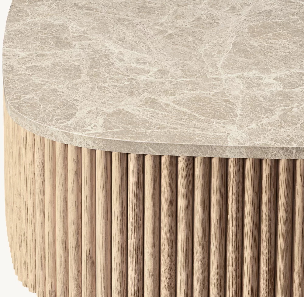 Details of the rectangular coffee table Detalles de la mesa de café rectangular