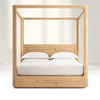 Cama de cuatro posteres de madera sólida de estilo minimalista moderno