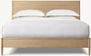 Cama con respaldo completo de madera maciza de roble blanco