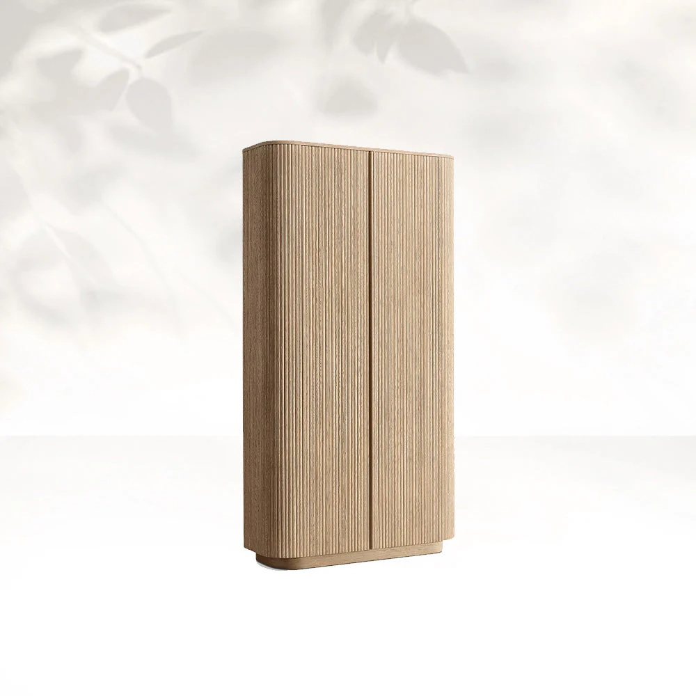 Armario de madera maciza de grano vertical