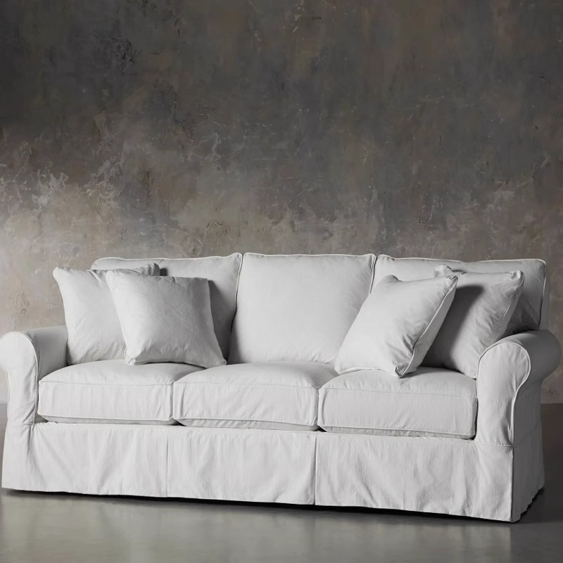 Sofá de tela lavable de lino