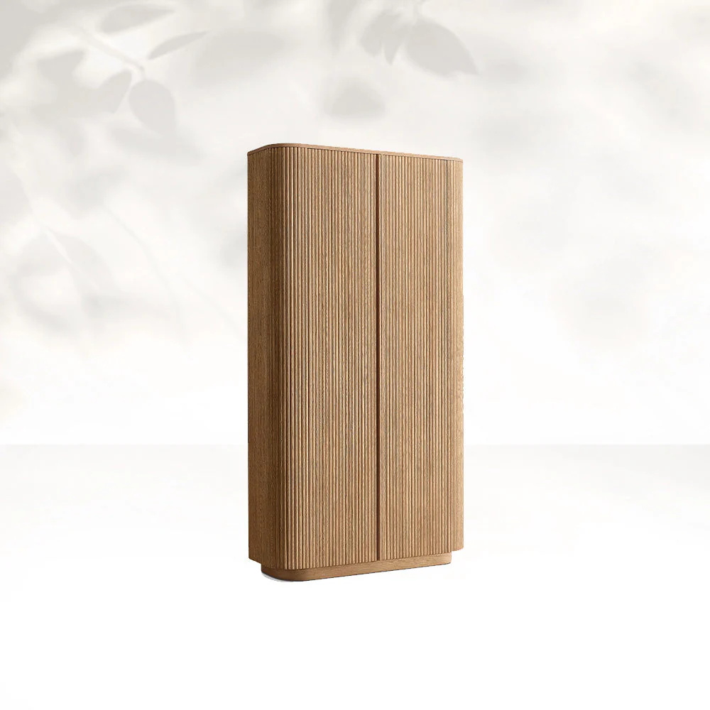 Armario de madera maciza de grano vertical