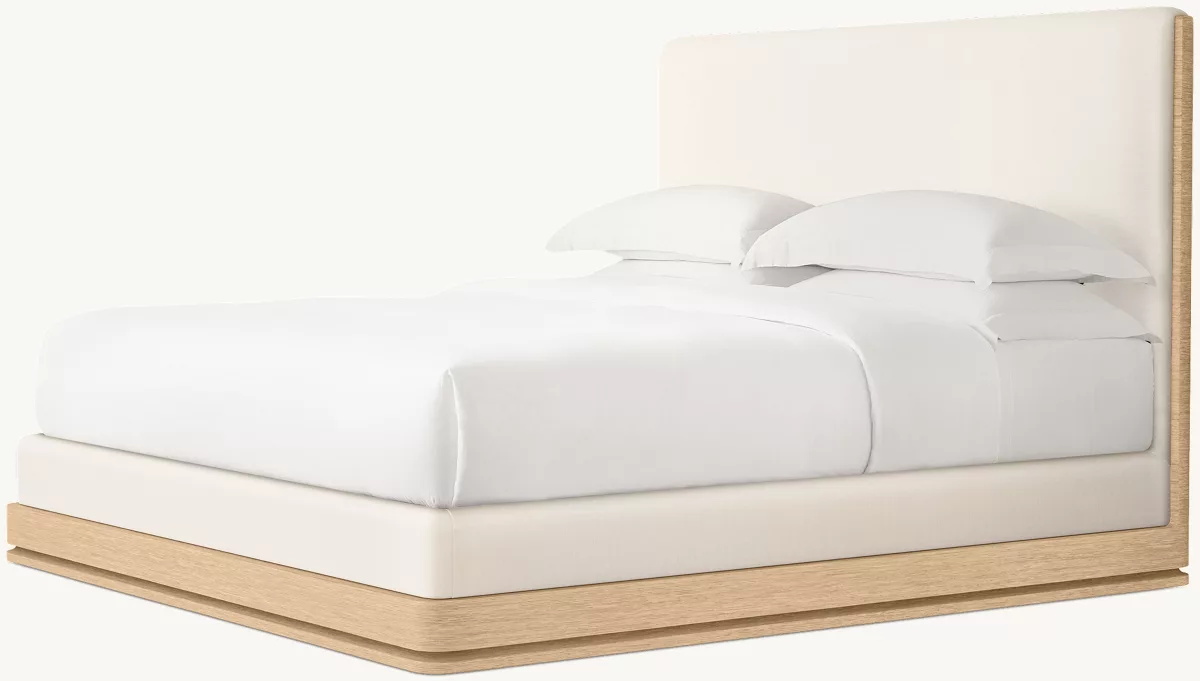 Cama doble de panel de tela