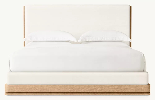 Cama doble de panel de tela