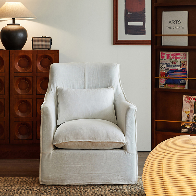 Sofá simple de lino