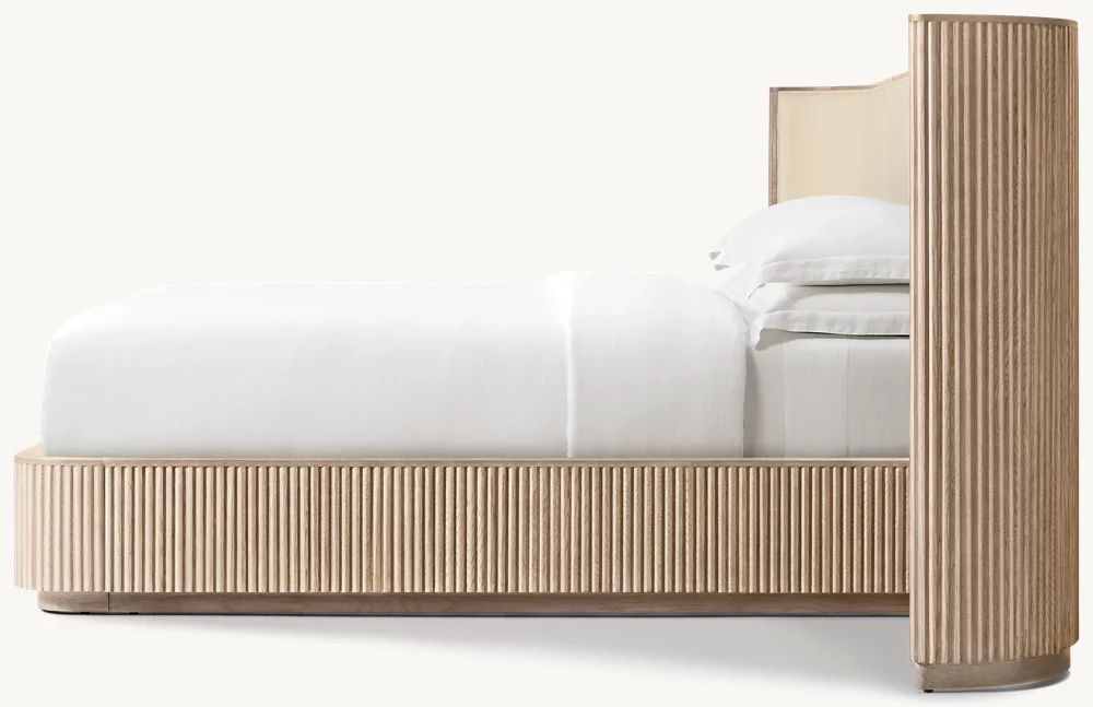 Cama de tela extendida ajustable de madera maciza de estilo americano