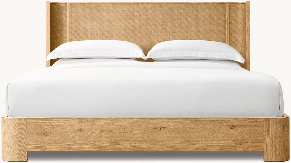 Cama doble de madera maciza americana