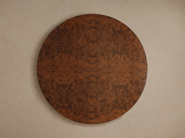 Mesa de centro redonda de madera de árbol