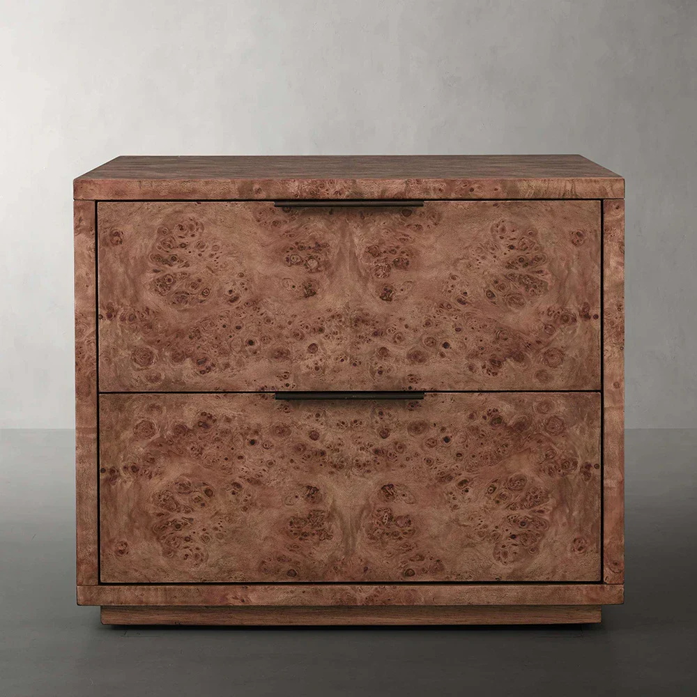 Mesa de madera y cuero de lujo de Burl