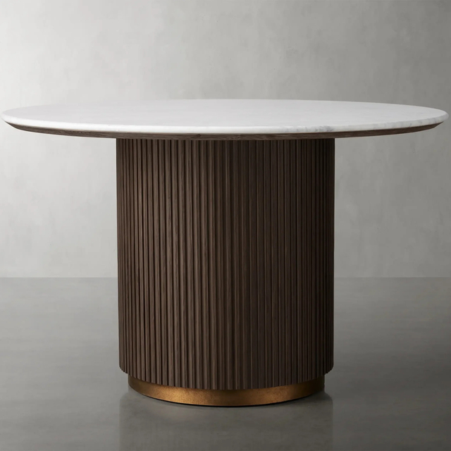 Mesa de comedor de mármol de roble