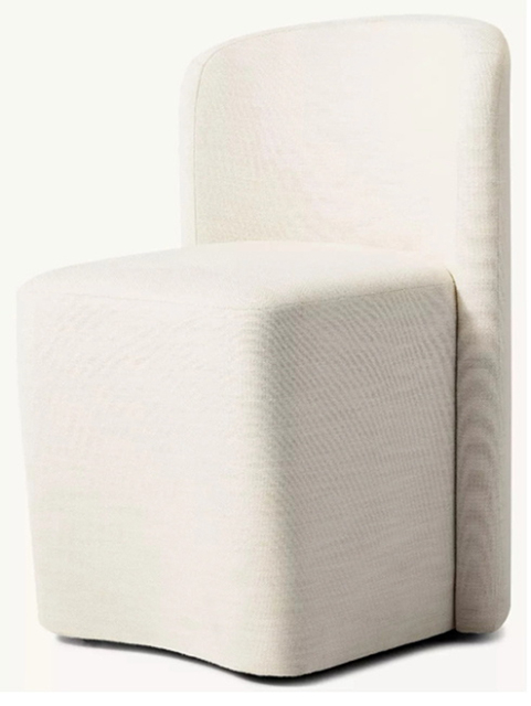 Sillón minimalista de tela moderna hecha de madera maciza para cenar