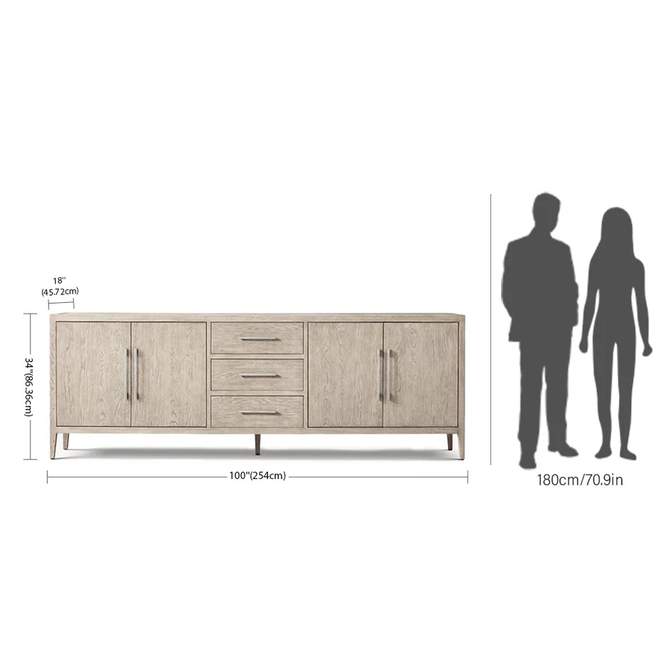 Aparador de 4 puertas con cajones