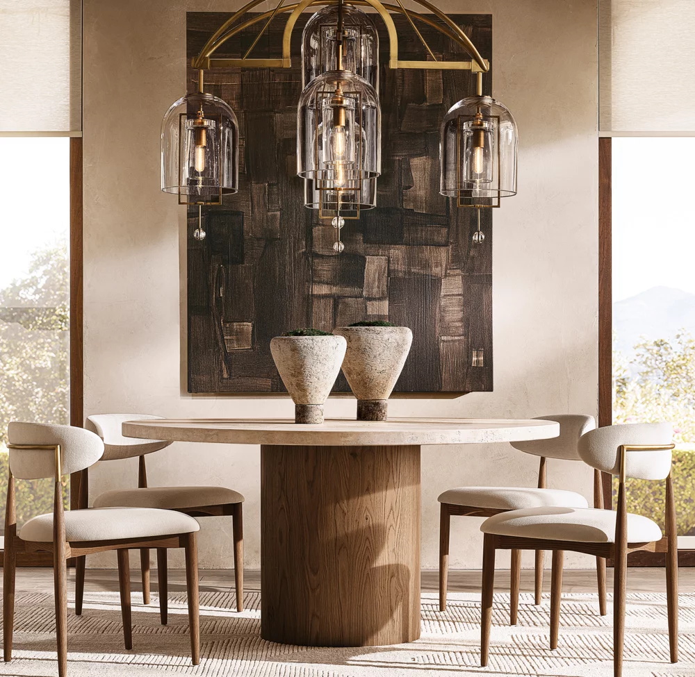 Estilo de mesa de comedor redondo