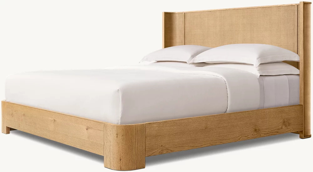 Cama doble de madera maciza americana