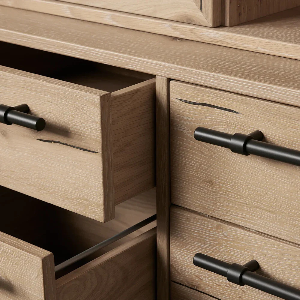 Gabinete de almacenamiento de puertas de vidrio de estilo industrial