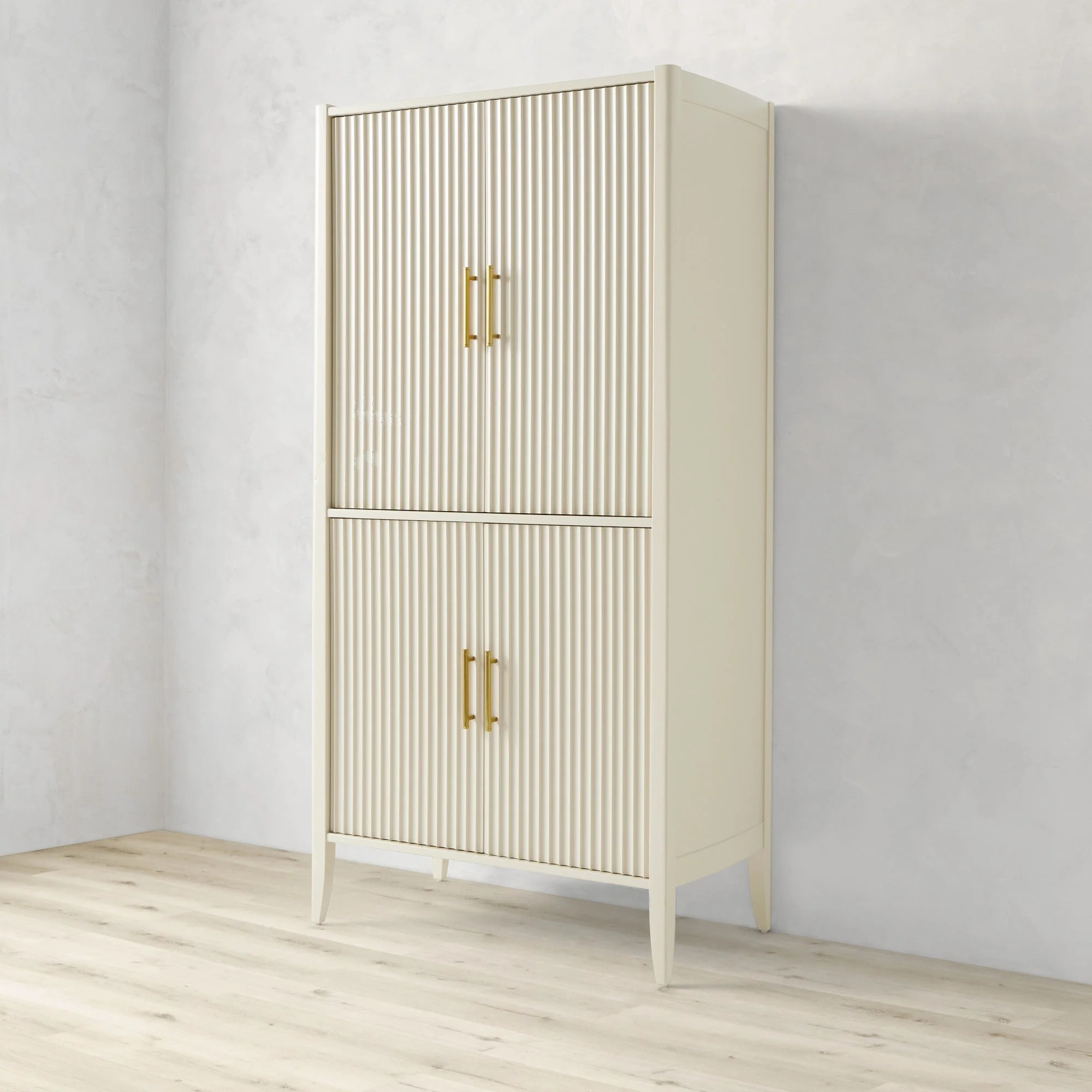 Gabinete ranurado de madera negra moderna