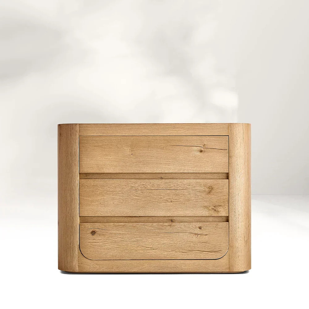 Gabinete de almacenamiento de madera de tres cajones