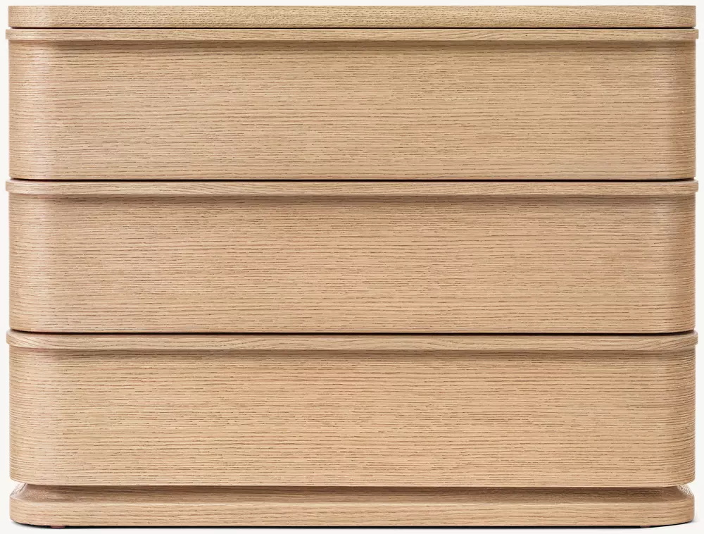 Mesa de noche de tres cortavemciones de madera simple