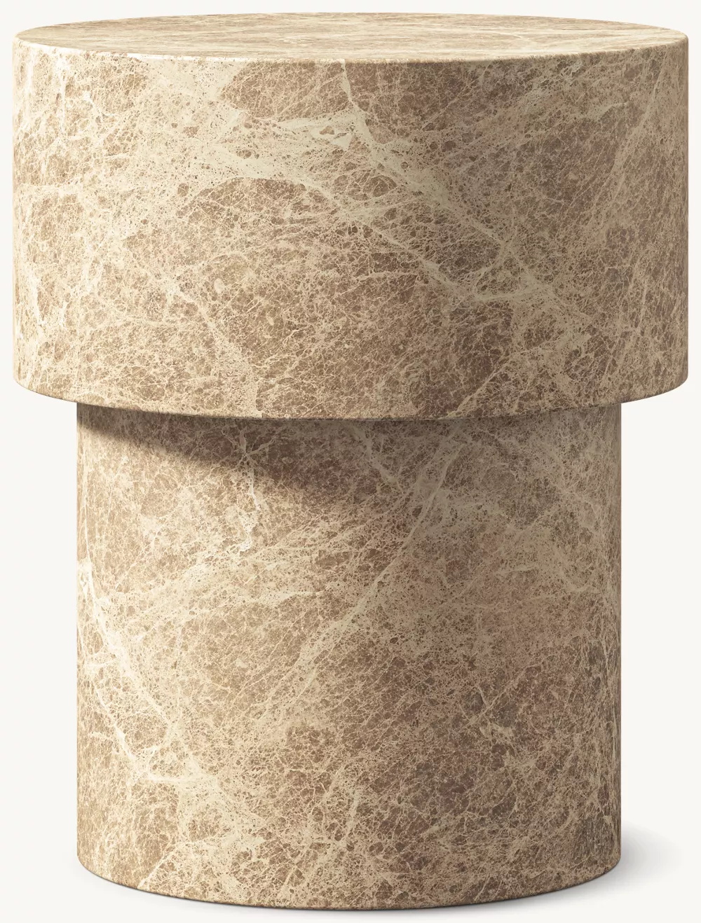  Mesa lateral redonda de mármol