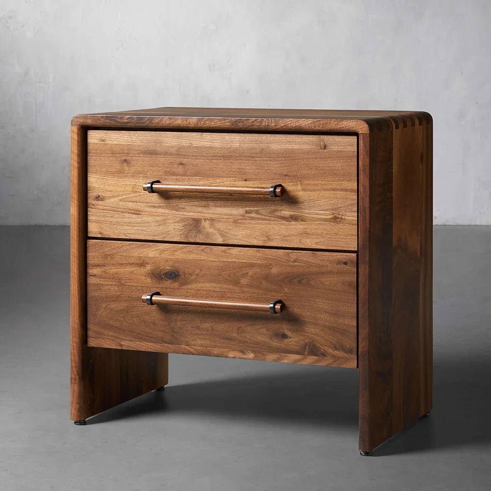Mesa de cama de madera maciza de estilo francés
