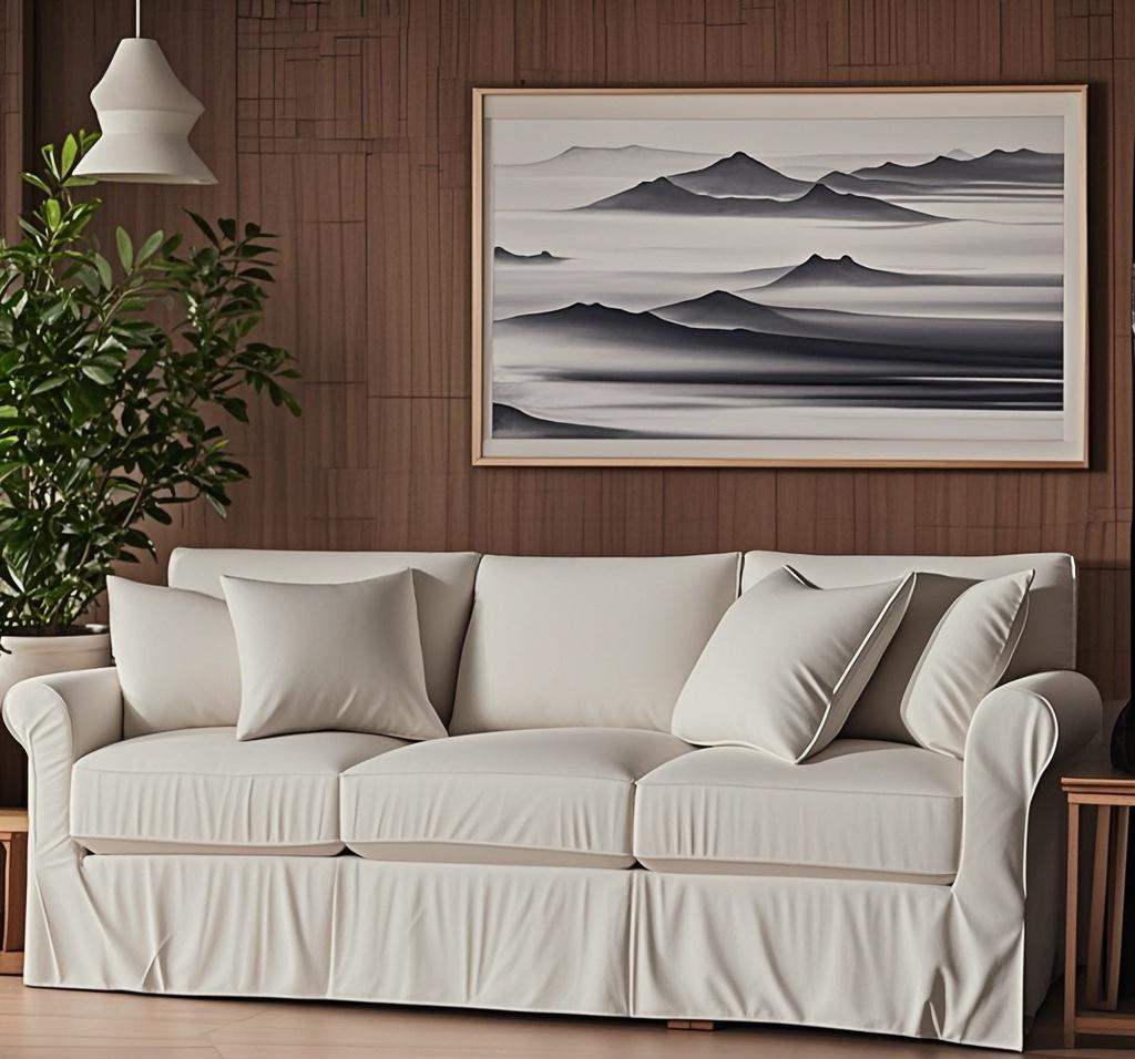 Sofá de tela lavable de lino