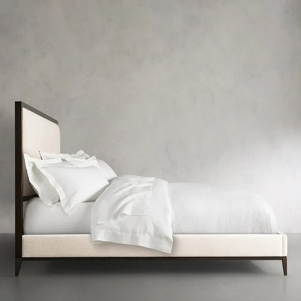 Cama tapizada de confort minimalista