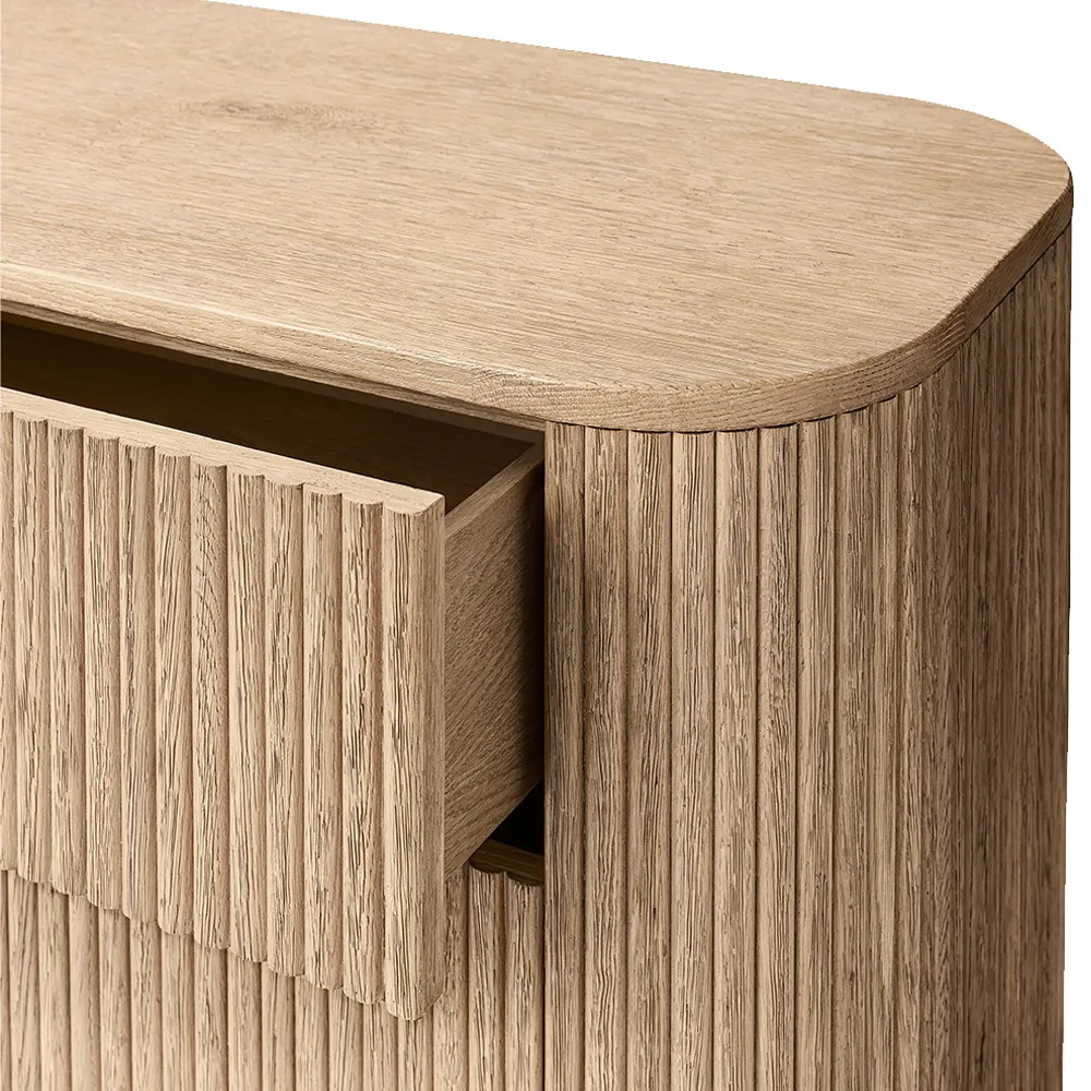 Modern Minimalista Minimalist Seis Drawer Dresser con rayas verticales
