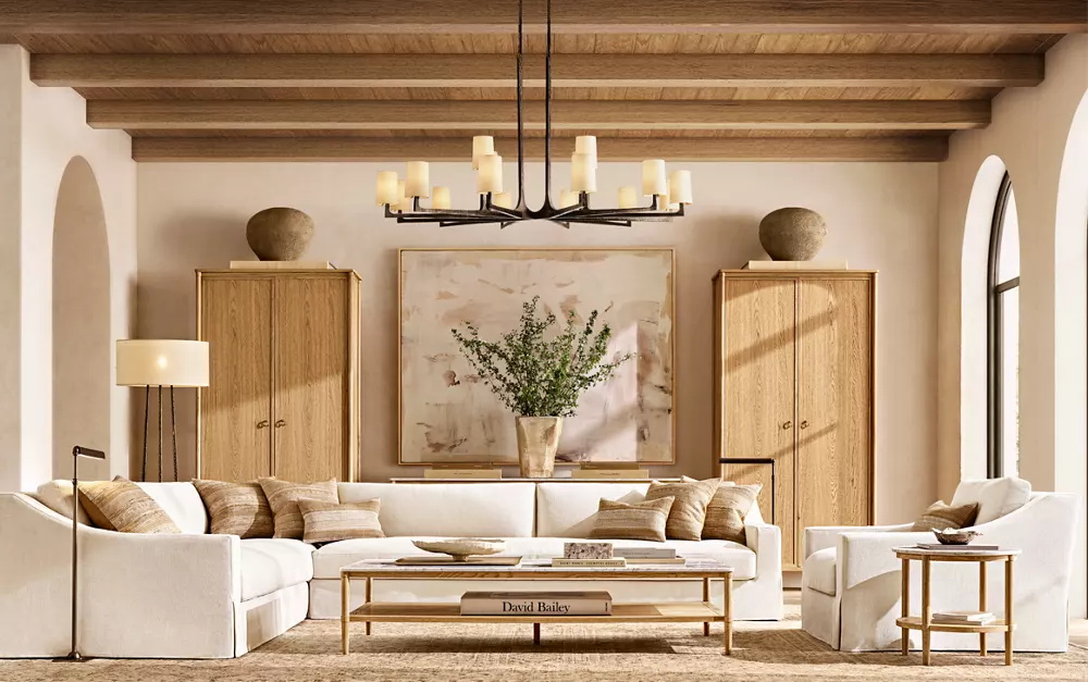 Mesa de café rectangular de mármol