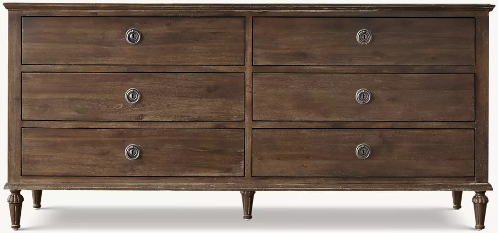 Gabinete de seis cajones de roble