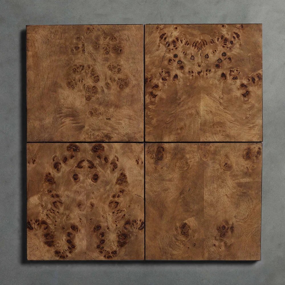 Mesa de madera y cuero de lujo de Burl