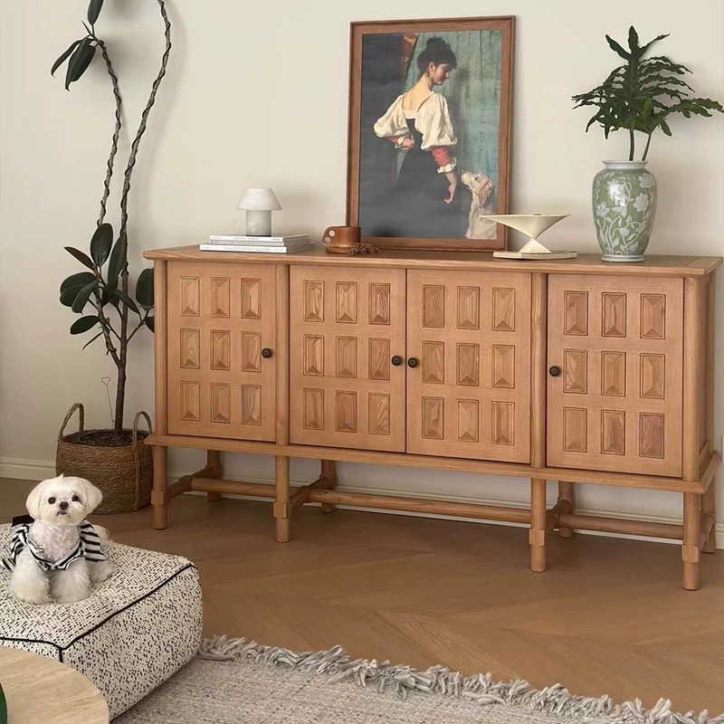 Organizador de pasillo de madera de roble blanco