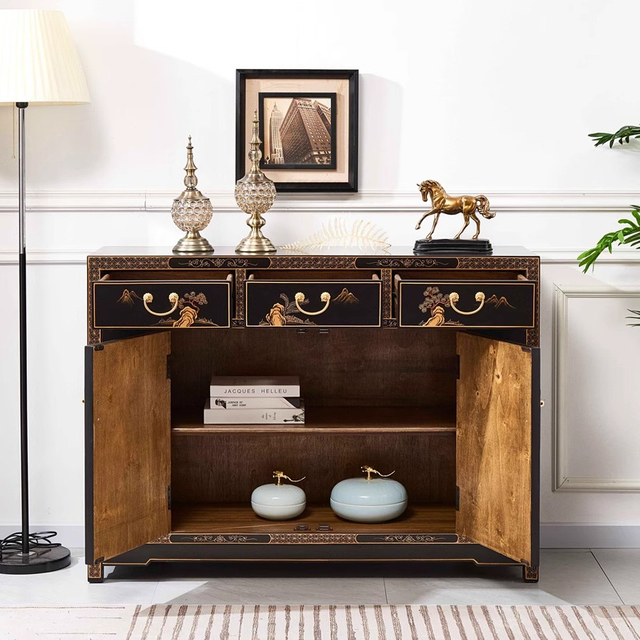 Nuevo gabinete de entrada clásica pintada a mano de estilo chino