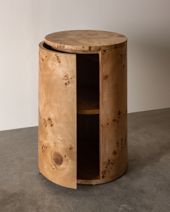 Mesa lateral redonda vernier natural