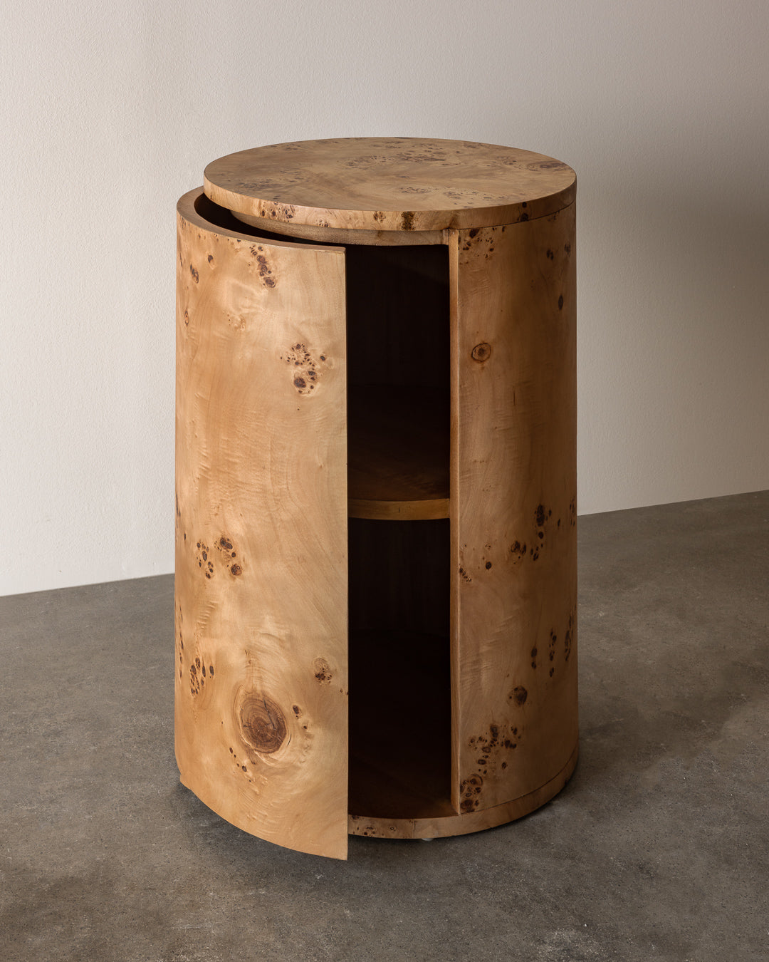 Mesa lateral redonda vernier natural