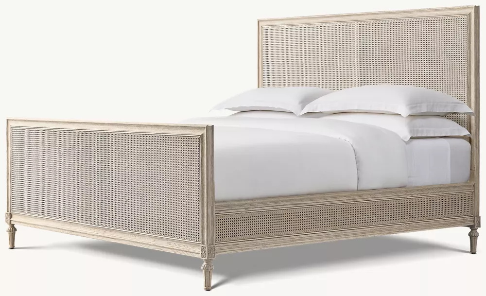 Cama de ratán y madera con estero