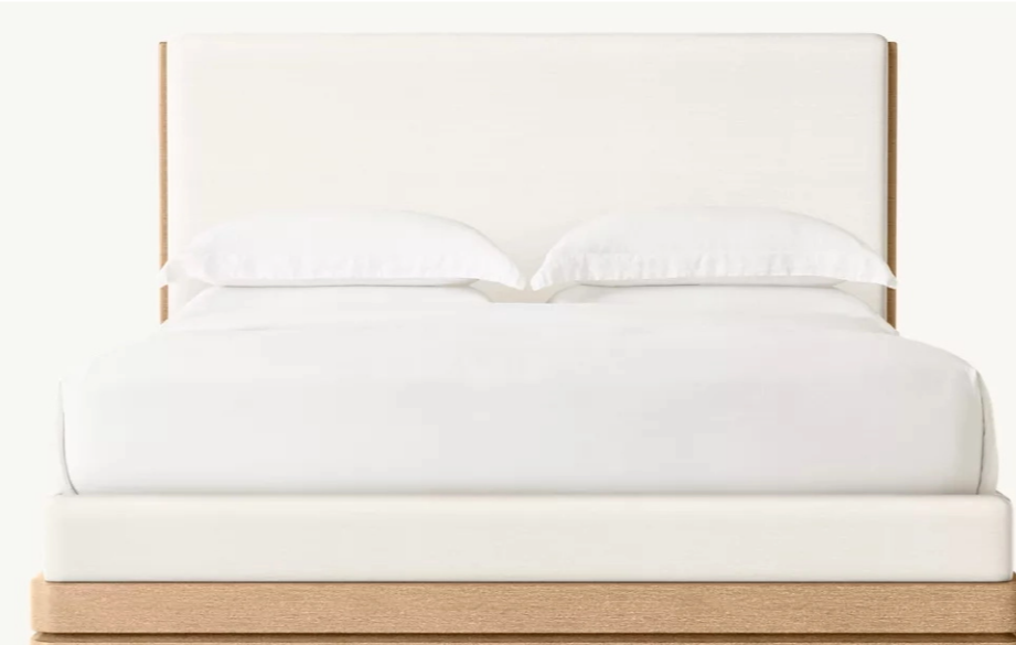 Cama de panel de tela con estructura de madera para hoteles