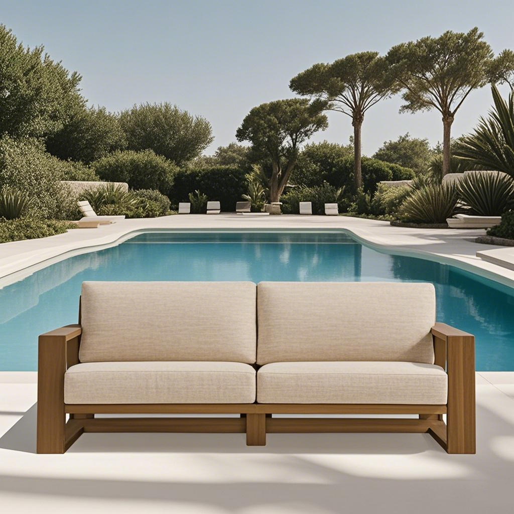 Sofá al aire libre en cervatillo desgastado