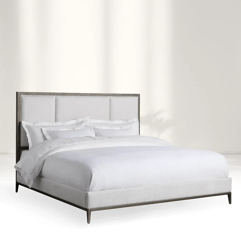 Cama tapizada de confort minimalista