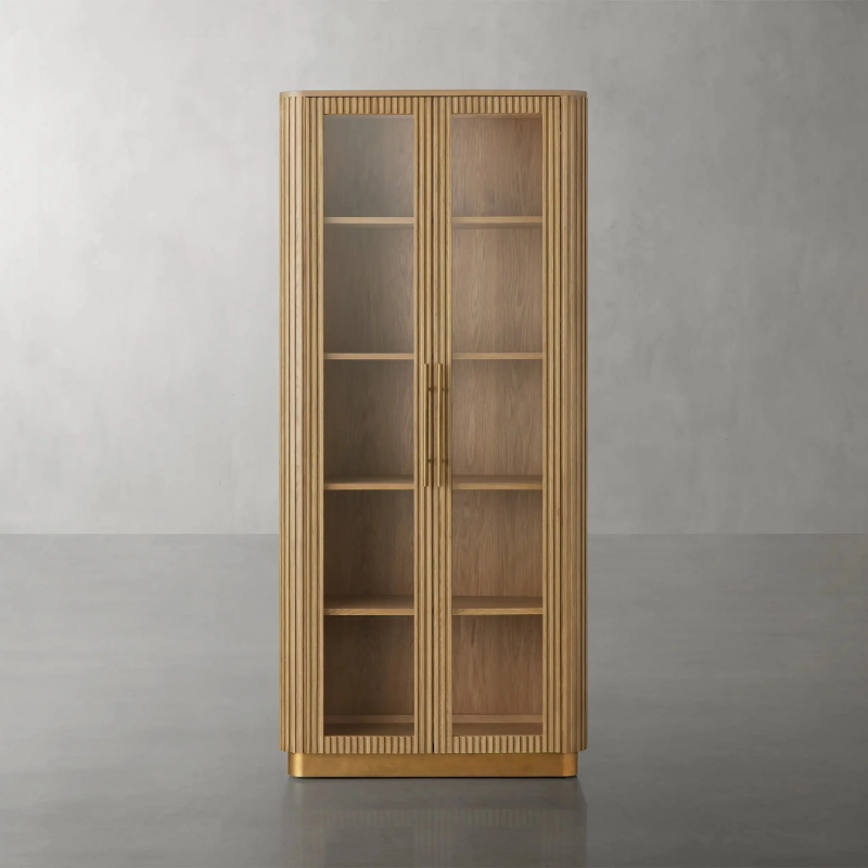 Moderno - Gabinete de exhibición de madera oscura de lujo