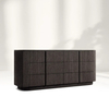 Modern Minimalista Minimalist Seis Drawer Dresser con rayas verticales