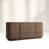 Modern Minimalista Minimalist Seis Drawer Dresser con rayas verticales