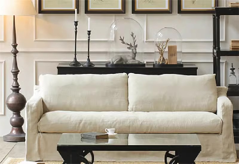 Sofá de tela vintage extraíble y lavable