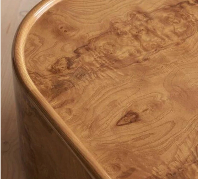 Mesa de café redonda de madera maciza de estilo rural