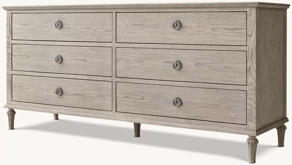 Gabinete de seis cajones de roble