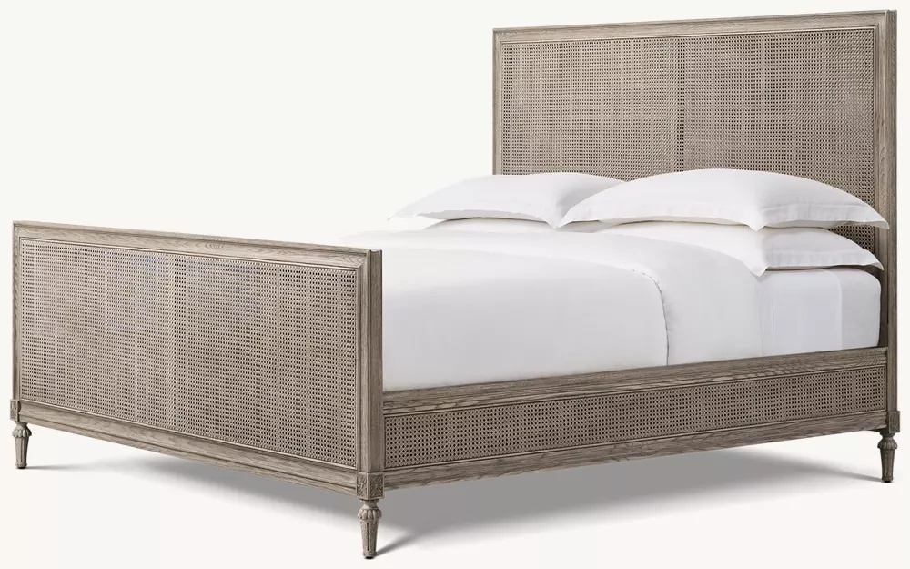 Cama de ratán y madera con estero