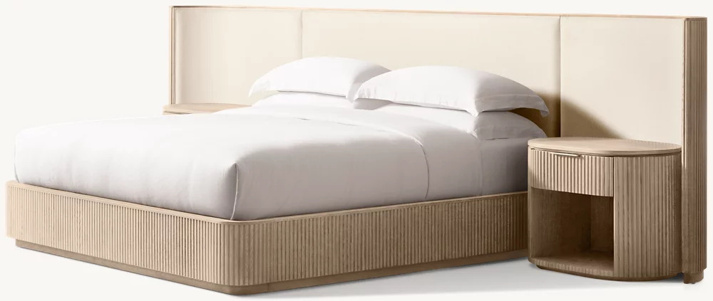 Cama de tela extendida ajustable de madera maciza de estilo americano