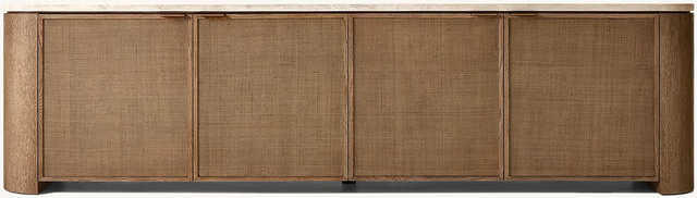 Consola de medios de 4 puertas tejidas
