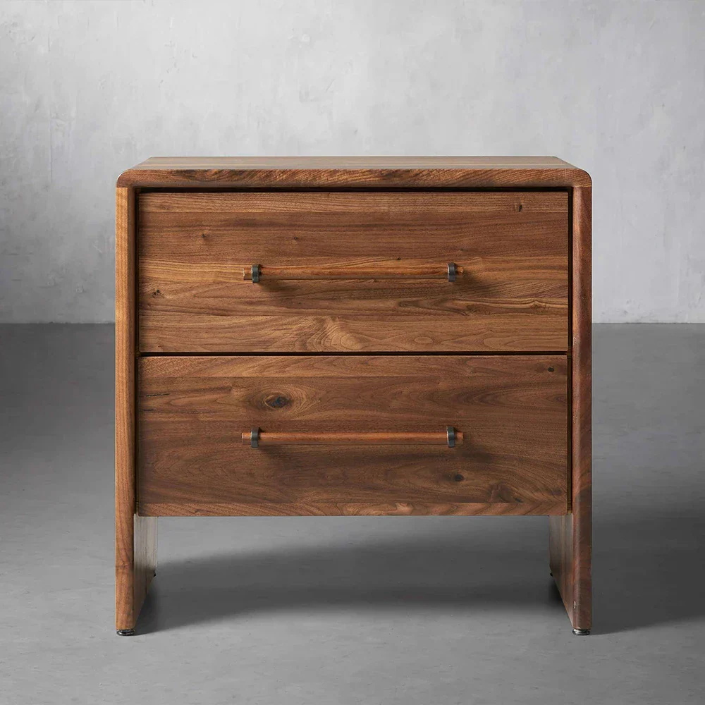 Mesa de cama de madera maciza de estilo francés
