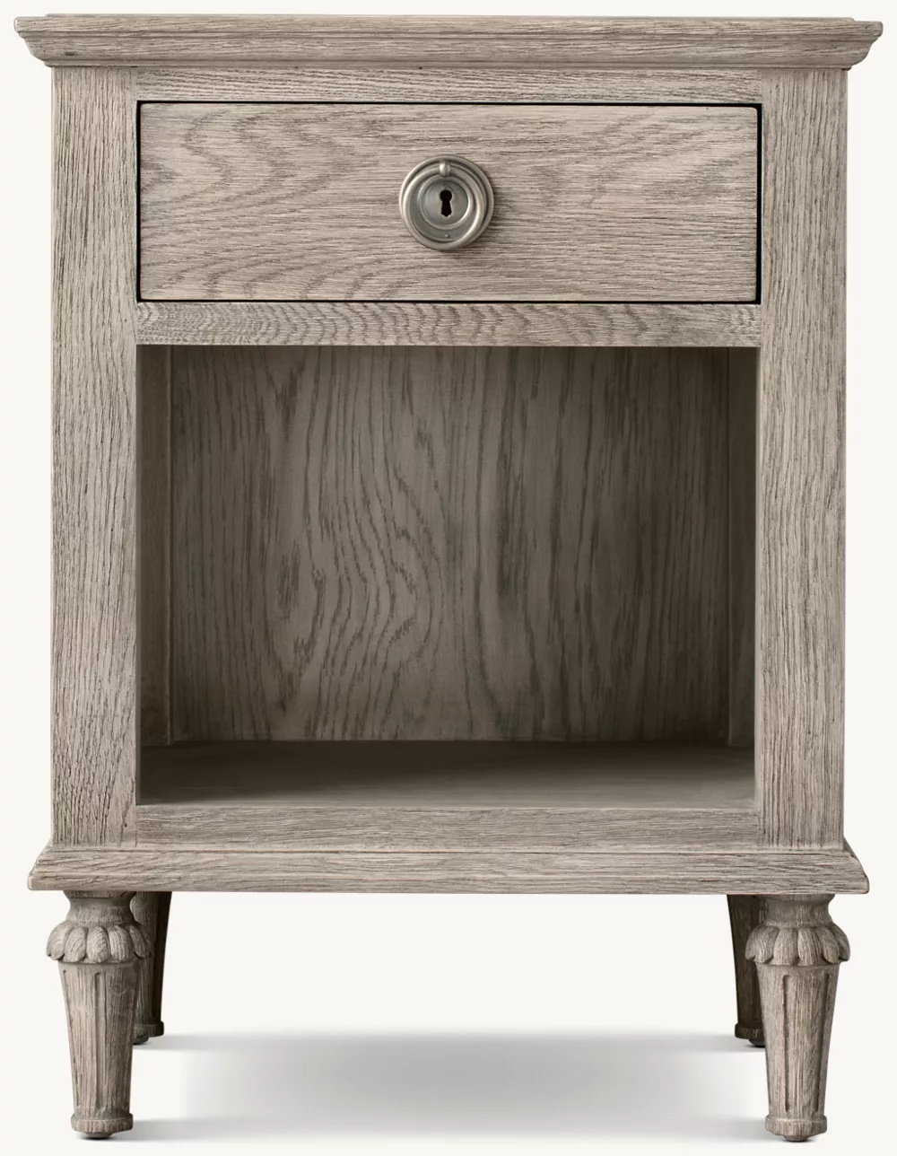 Mesa de noche de ratán y madera