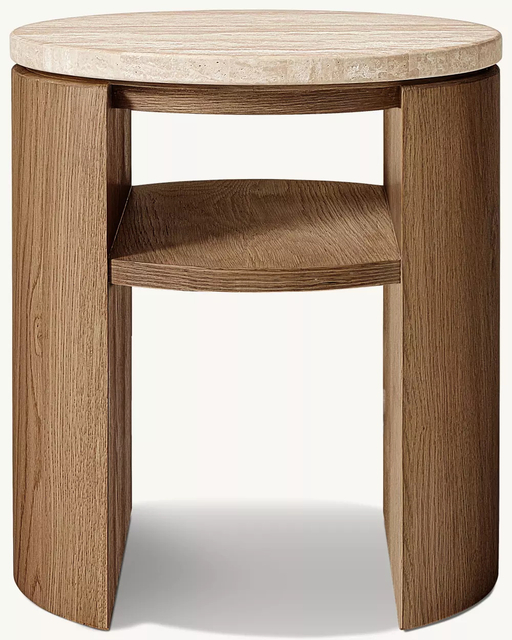 Mesa redonda de madera sólida